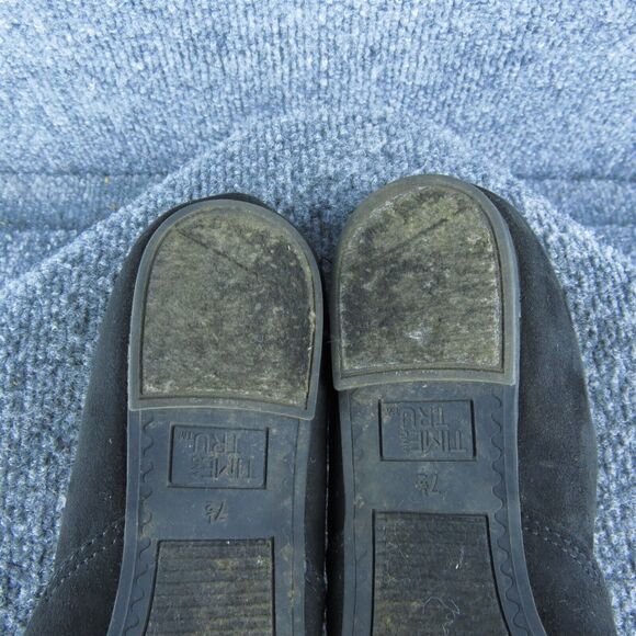 Time And Tru Women Flat Shoes Size 7.5 Medium Black Fabric Slip On - Picture 8 of 9